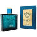 Versace Eros perfume bottle and packaging on a white background